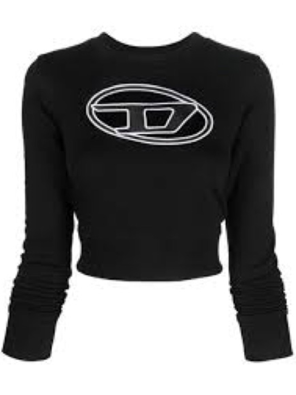Diesel Black and White Logo cut out cropped sweatshirt